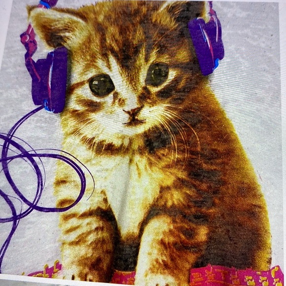 DJ kitten cat shirt medium Adorbs music - Picture 3 of 6